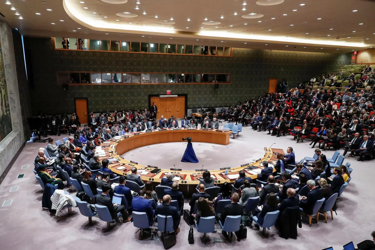 Meeting of the United Nations Security Council on the crisis in the Gaza Strip at U.N. headquarters in New York