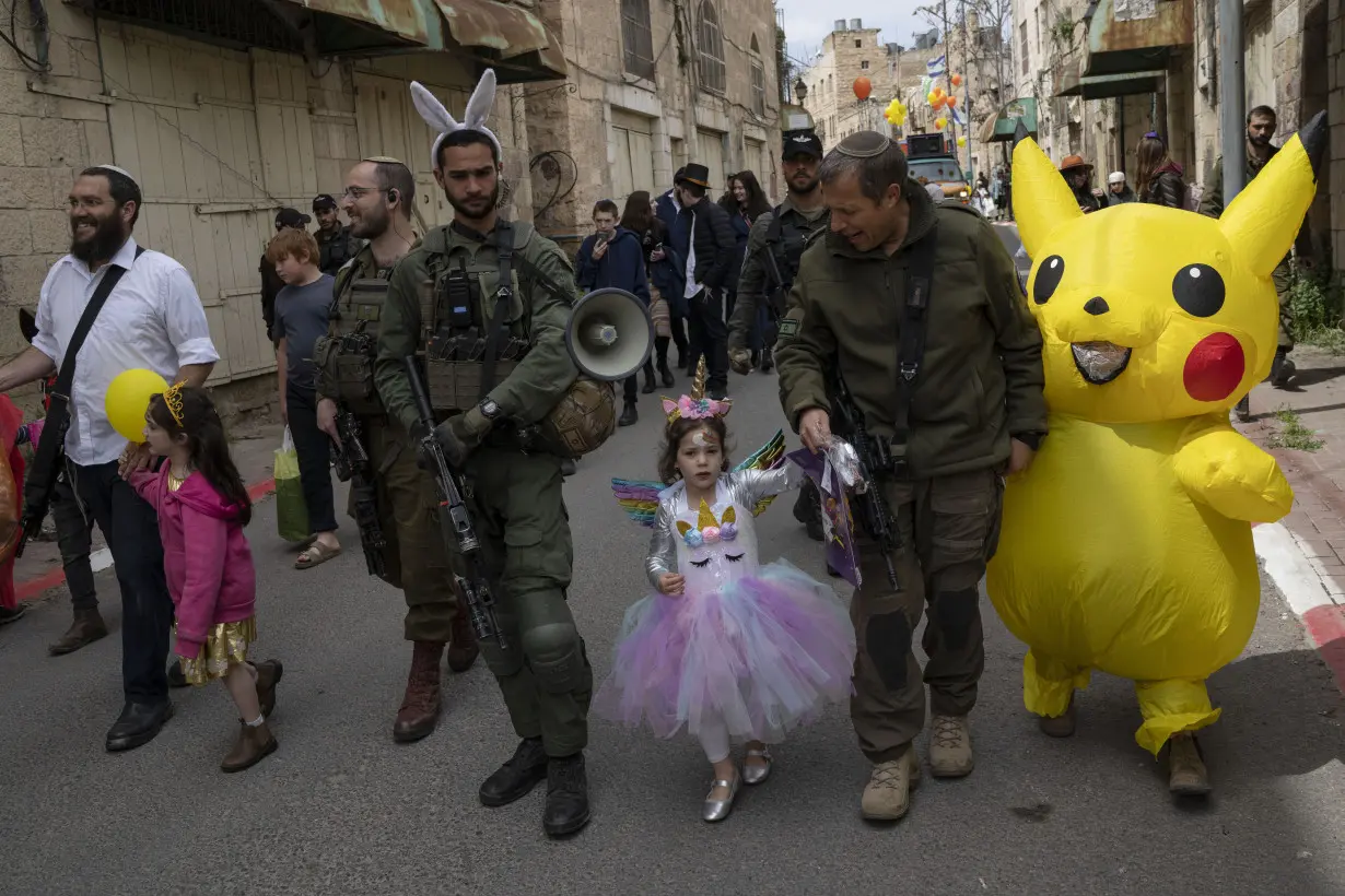 Israel Palestinians Purim