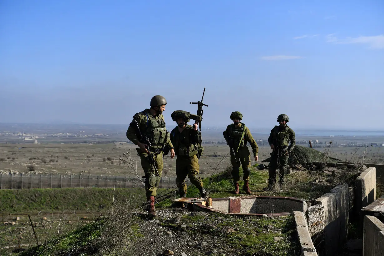 Israeli soldiers operate in Israeli-occupied Golan Heights near border with Syria