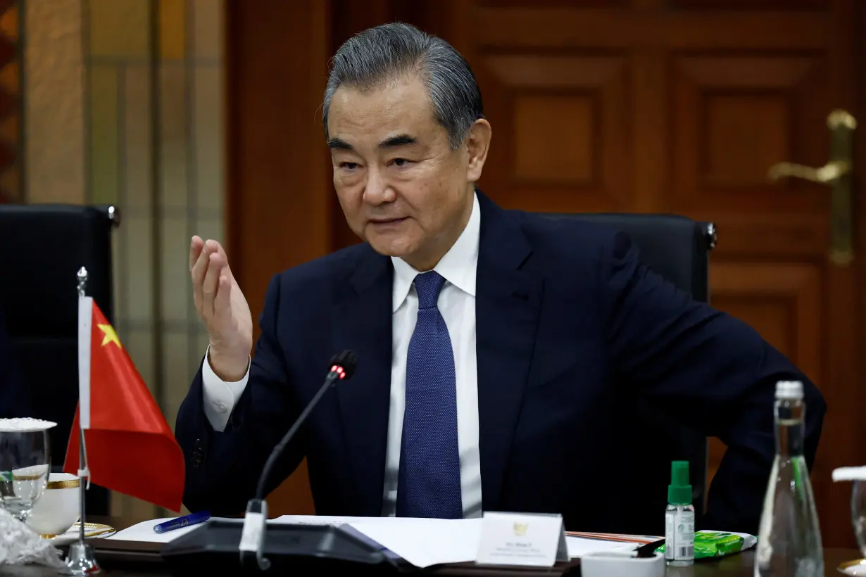 Chinese foreign minister Wang Yi meets his Indonesian counterparts Retno Marsudi in Jakarta