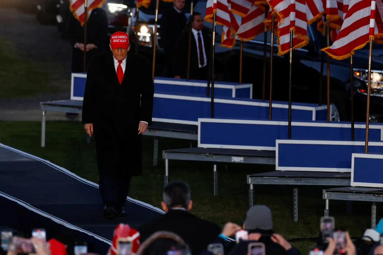 Former U.S. President Trump holds campaign rally in Schnecksville, Pennsylvania