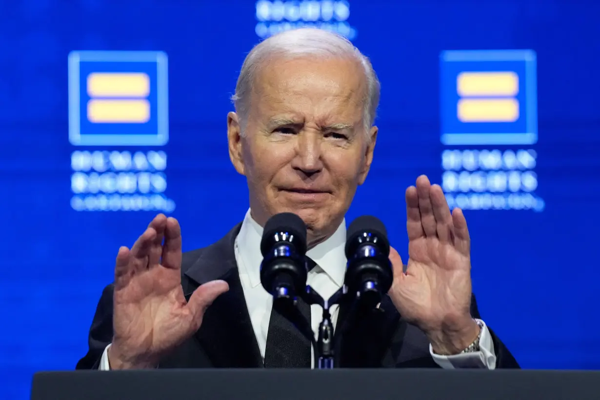 U.S. President Biden attends a dinner hosted by the Human Rights Campaign at the Washington Convention Center in Washington