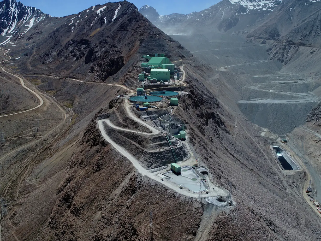 FILE PHOTO: A general view of Anglo American's Los Bronces copper plant in Chile