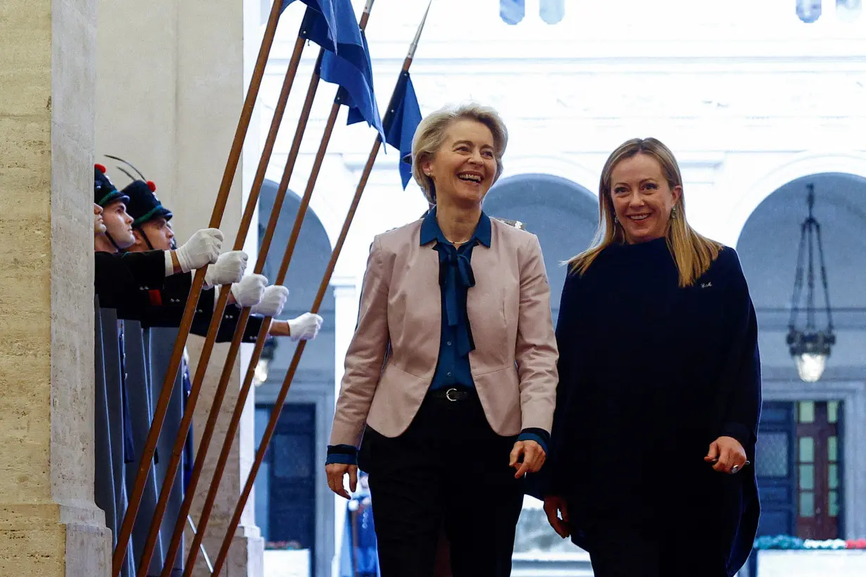 FILE PHOTO: EU's President Ursula von der Leyen visits Rome