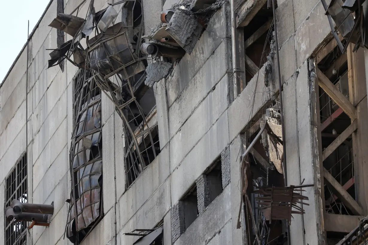 View shows a thermal power plant damaged by recent Russian missile strikes in Ukraine