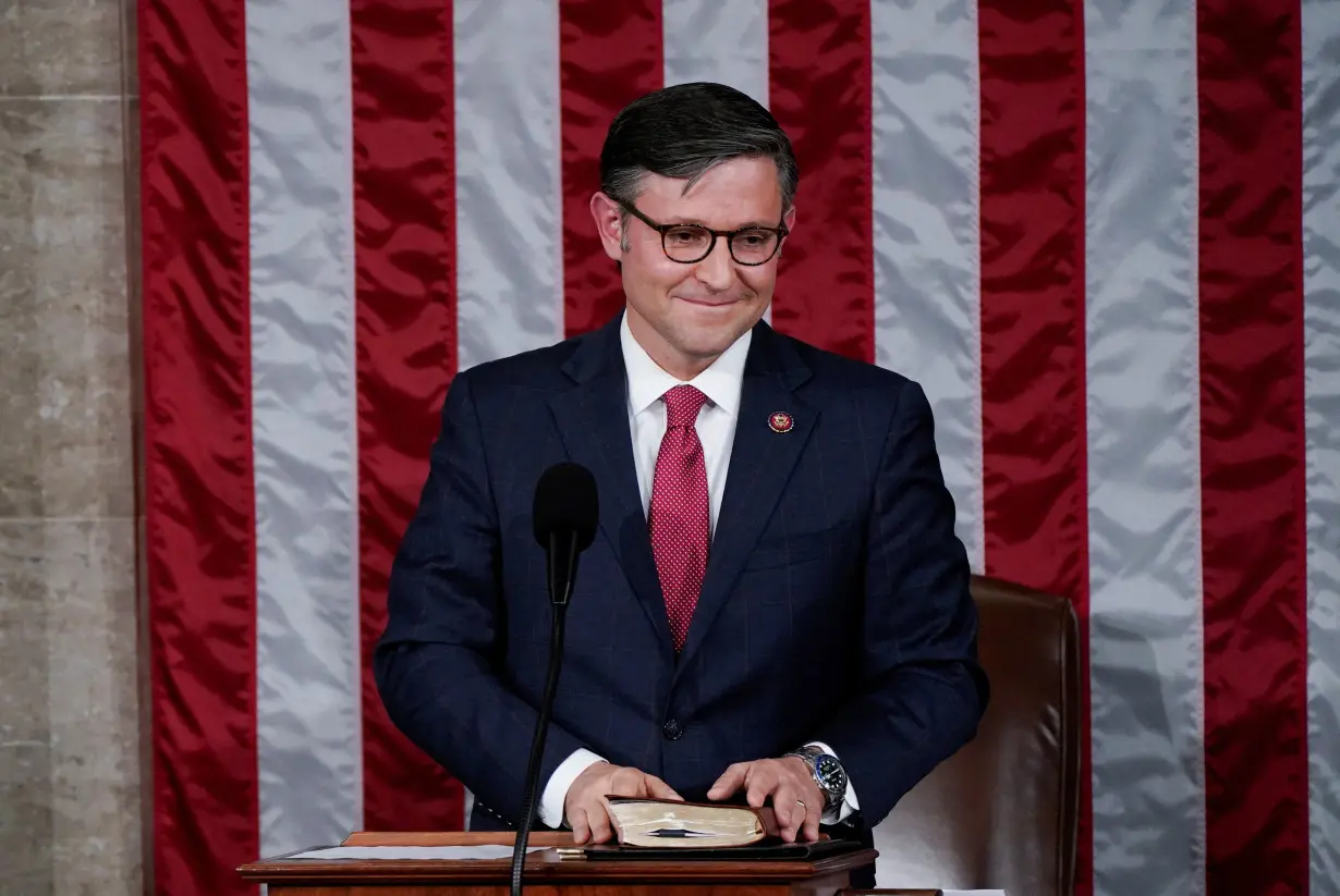 U.S. House of Representatives elect Mike Johnson Speaker of the House at the U.S. Capitol in Washington