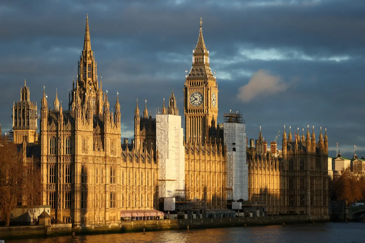 General view of the Houses of Parliament in London