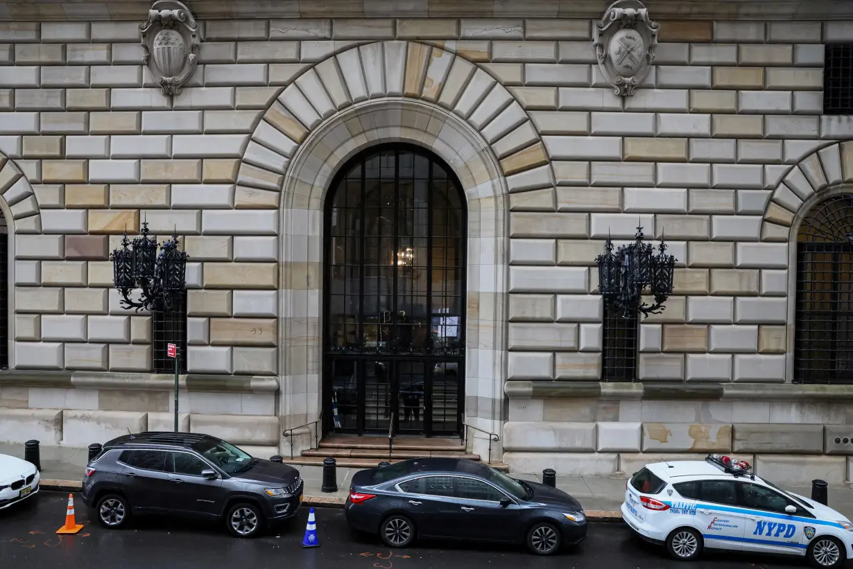 The entrance to The Federal Reserve Bank of New York is seen in New York