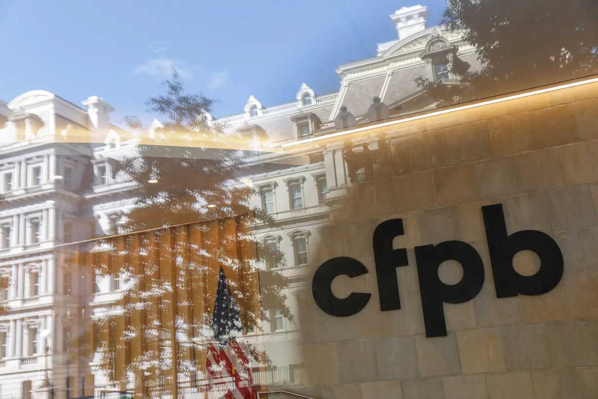 FILE PHOTO: Signage is seen at the Consumer Financial Protection Bureau (CFPB) headquarters in Washington, D.C.