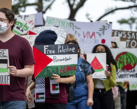 Nonstop Mideast coverage of Israel-Hamas war pauses for protests and police action at US schools