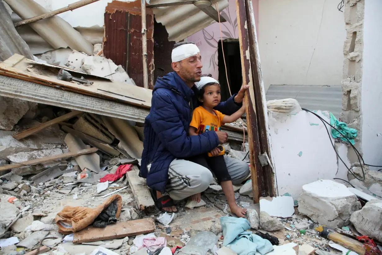 Site of an Israeli strike on a house in Rafah, in the southern Gaza Strip