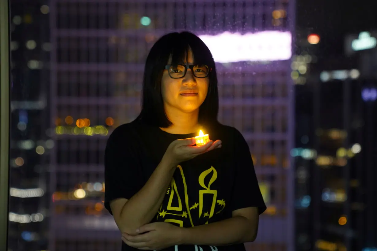 FILE PHOTO: 32nd anniversary of the crackdown on pro-democracy demonstrators at Beijing's Tiananmen Square in 1989, in Hong Kong