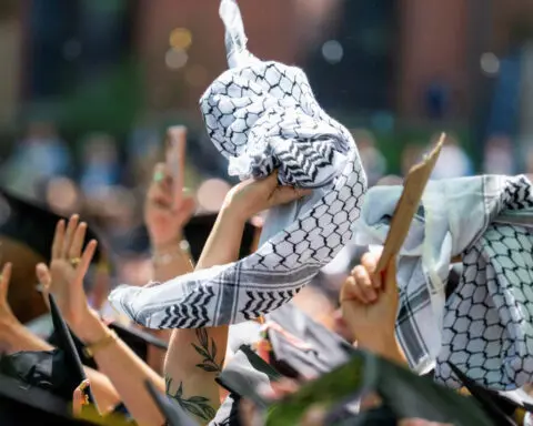 Yale graduates stage pro-Palestinian walkout of commencement