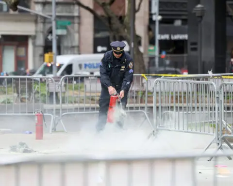 Man dies after setting self on fire outside New York court where Trump trial underway