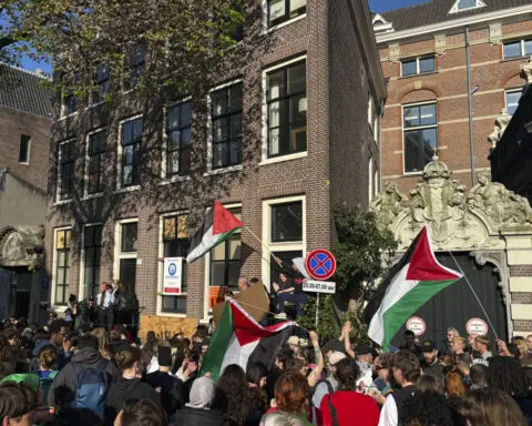 Police break up another protest by pro-Palestinian activists at the University of Amsterdam