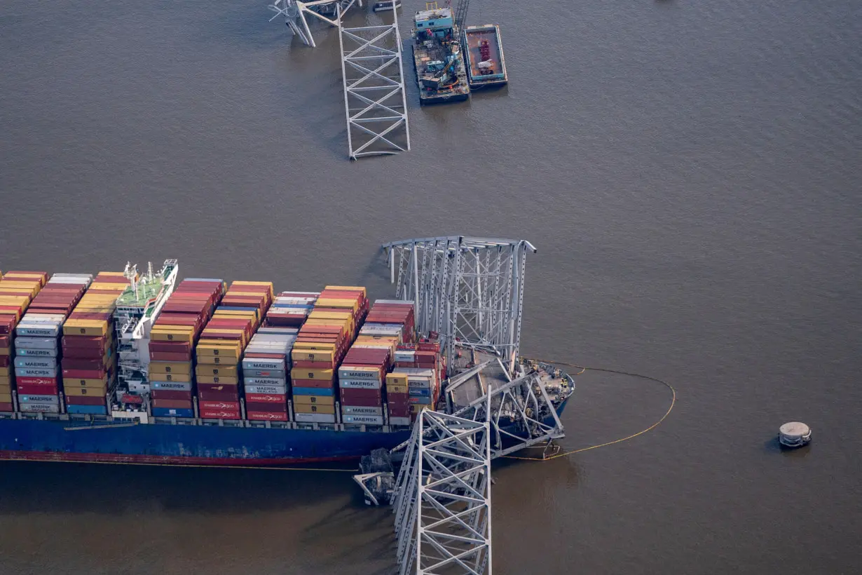 FILE PHOTO: View of the Dali cargo vessel which crashed into the Francis Scott Key Bridge causing it to collapse in Baltimore, Maryland