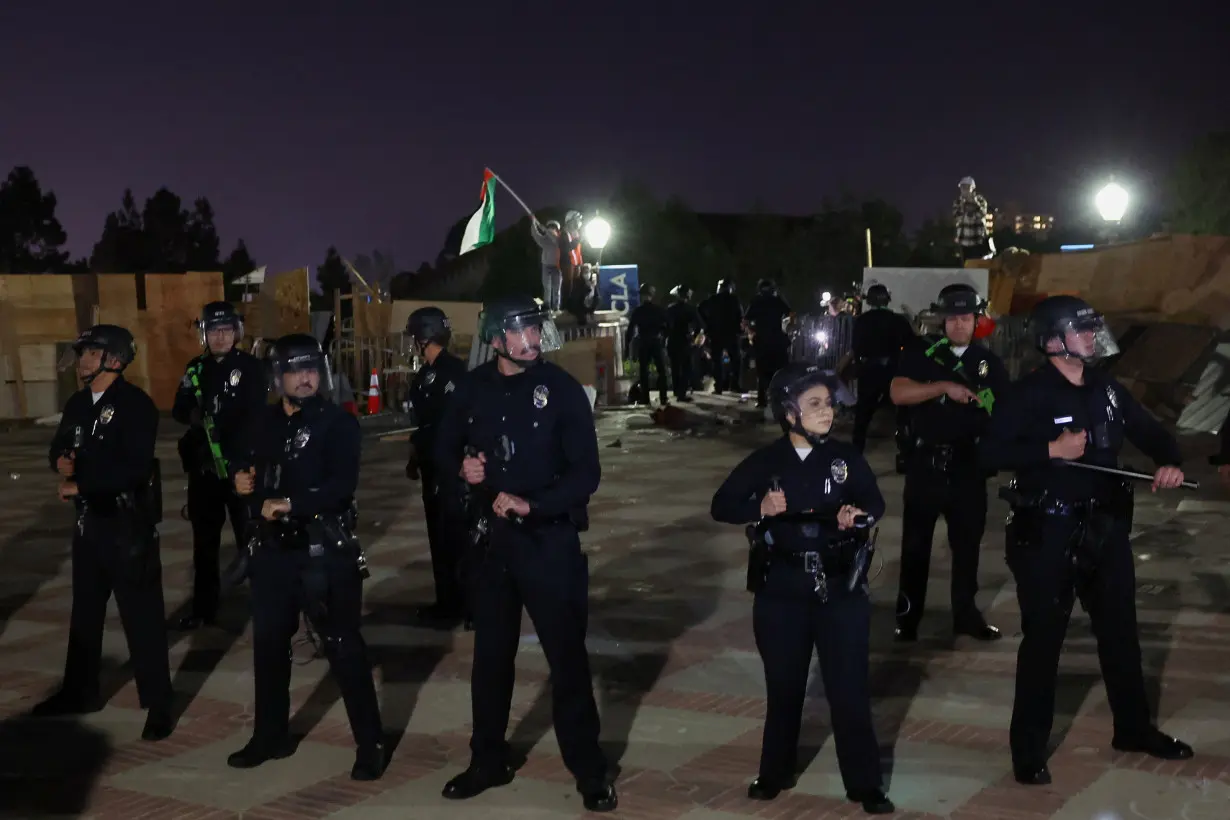 Protesters gather at the University of California Los Angeles