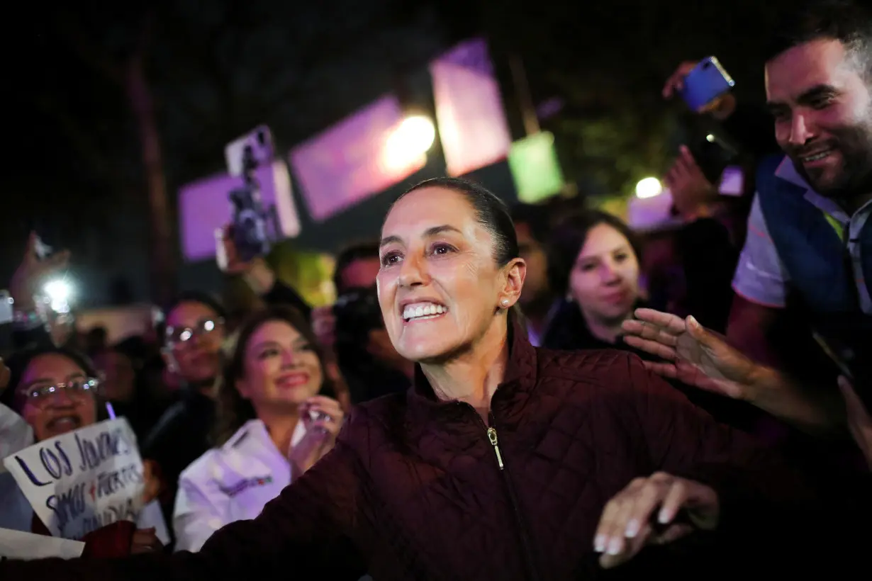 Presidential candidate Claudia Sheinbaum holds a campaign rally in Mexico City