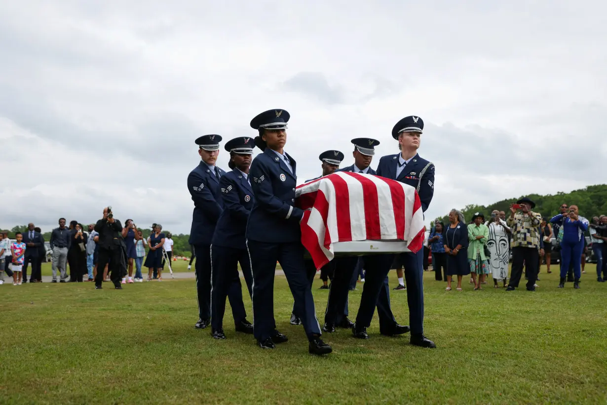 FILE PHOTO: Graveside service of U.S. Airman Roger Fortson, who was shot and killed by police in Florida, in Atlanta