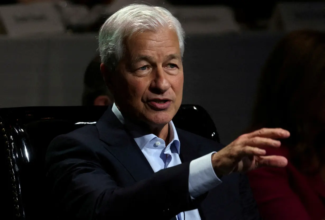 FILE PHOTO: Jamie Dimon (CEO) of JPMorgan Chase & Co. speaks to the Economic Club of New York