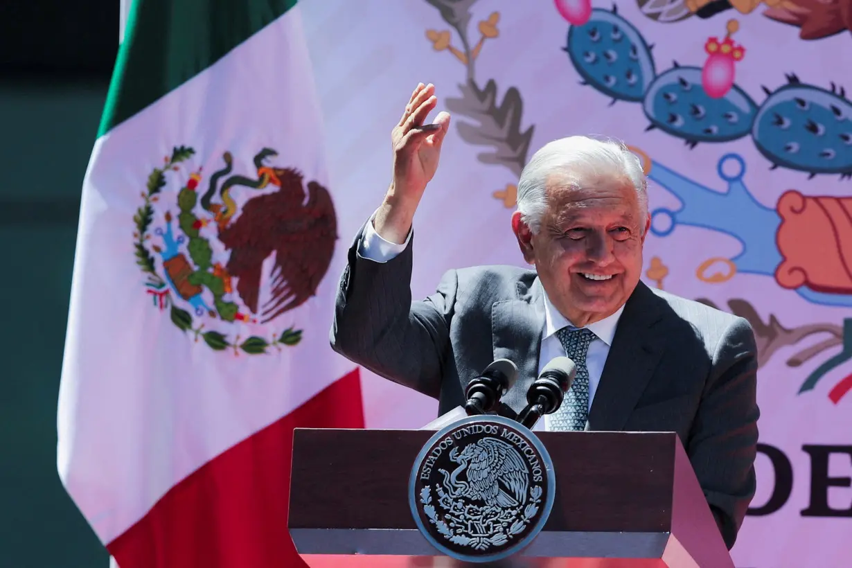 FILE PHOTO: Mexico's President Andres Manuel Lopez Obrador attends an event to mark the 86th anniversary of the expropriation of foreign oil firms in Mexico City