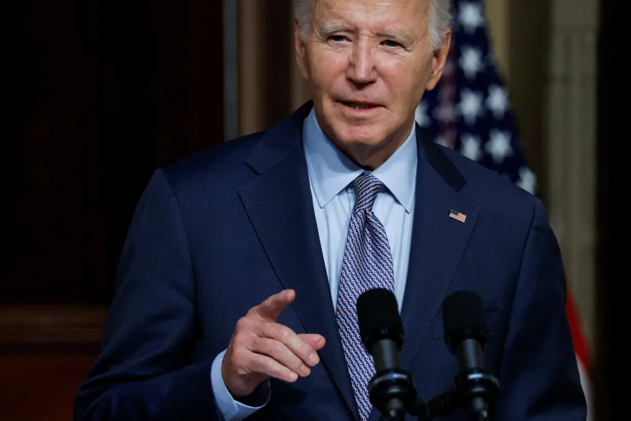 U.S. President Biden participates in a roundtable with Jewish community leaders at the White House campus in Washington