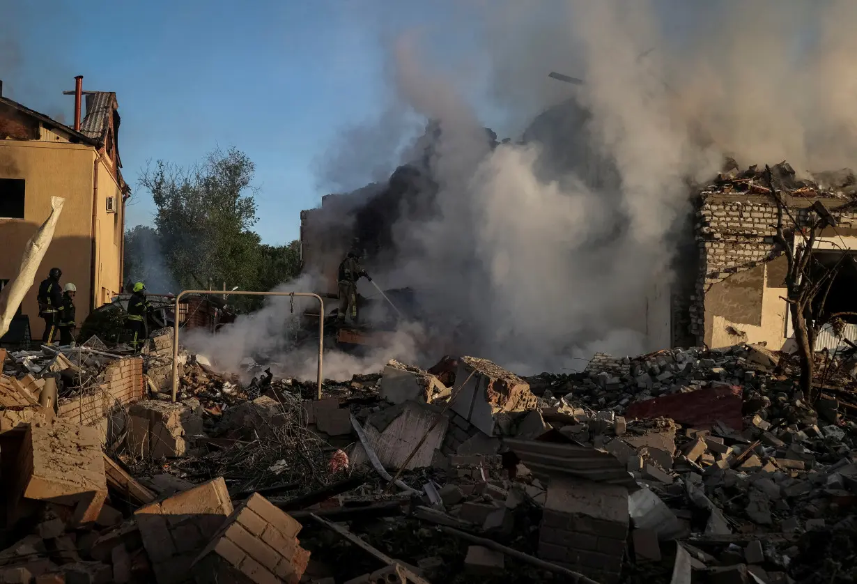 Aftermath of a Russian missile strike in Kharkiv