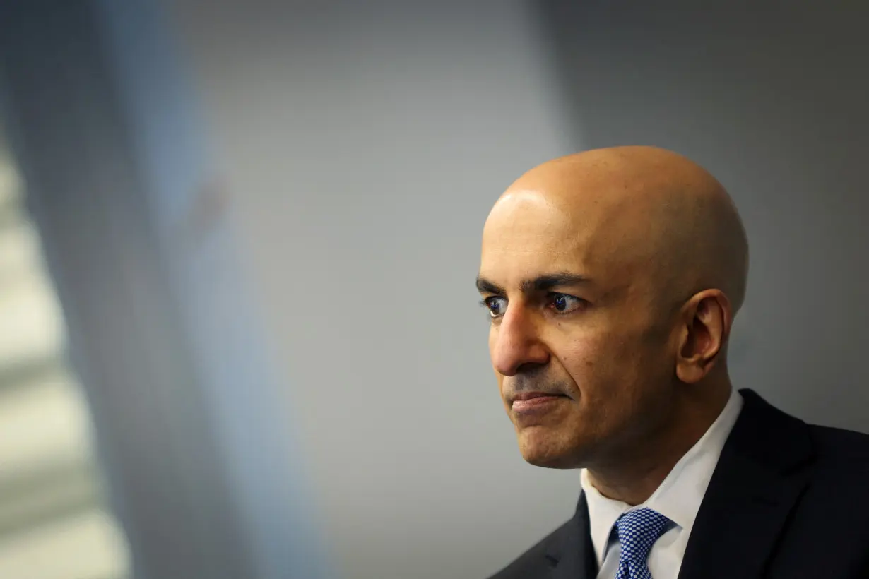 FILE PHOTO: Minneapolis Fed President Neel Kashkari speaks during an interview with Reuters in New York