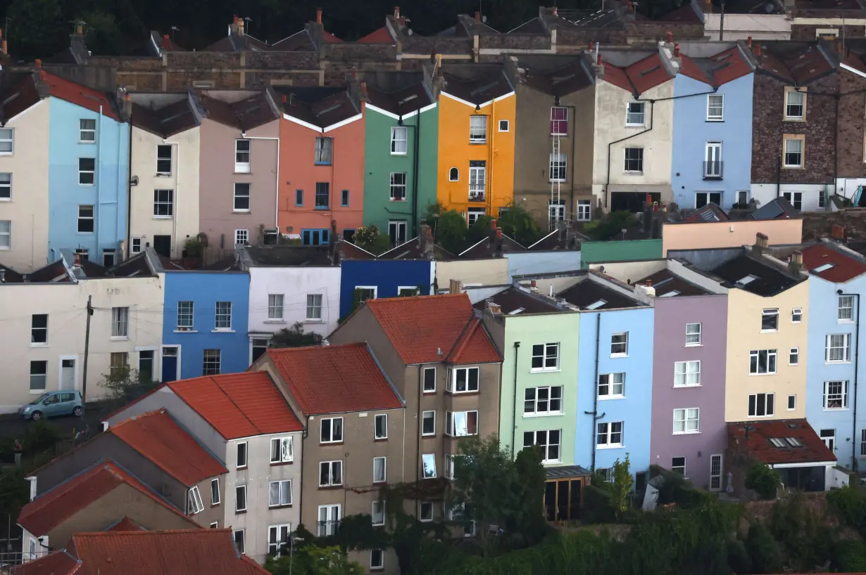 Painted rows of houses are seen in Bristol