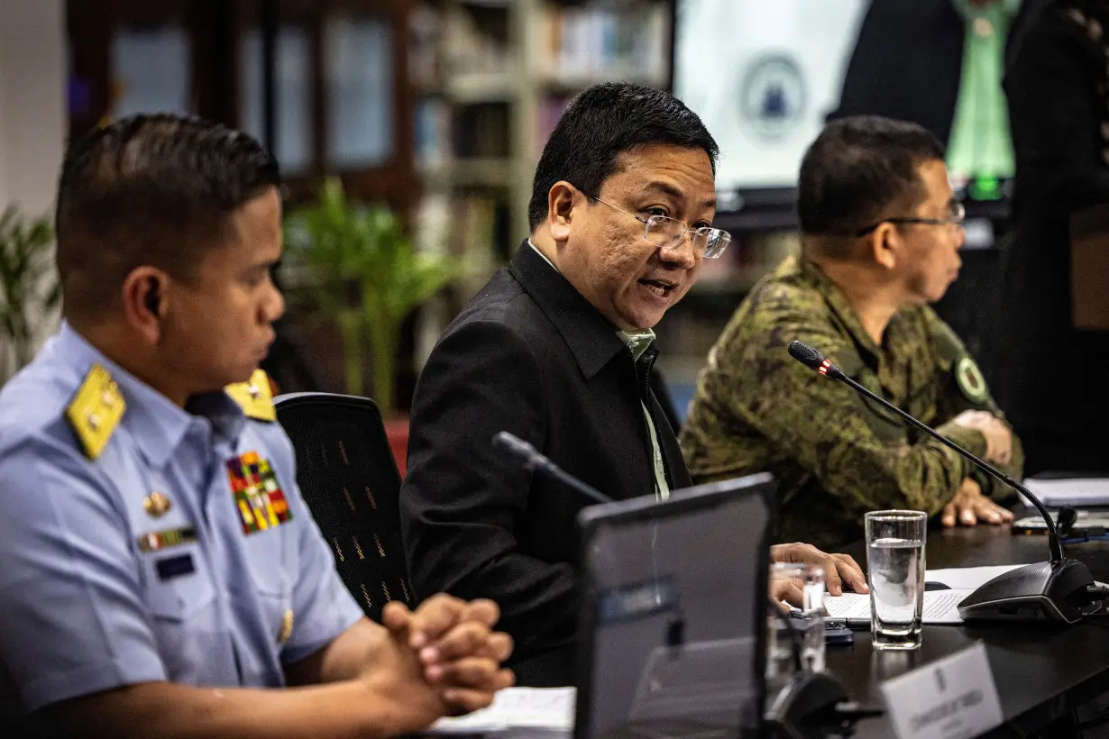 Philippines' foreign ministry holds a joint news conference on water cannon incident in the South China Sea