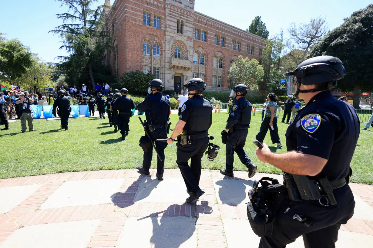 Protests amid ongoing conflict between Israel and Hamas, at the UCLA in Los Angeles