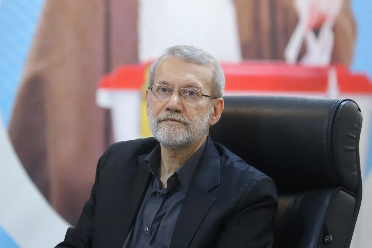 Ali Larijani, former chairman of the parliament of Iran, registers as a candidate for the presidential election at the Interior Ministry, in Tehran