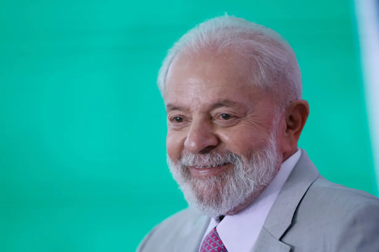 FILE PHOTO: Brazil's President Luiz Inacio Lula da Silva attends a news conference at the Planalto Palace in Brasilia