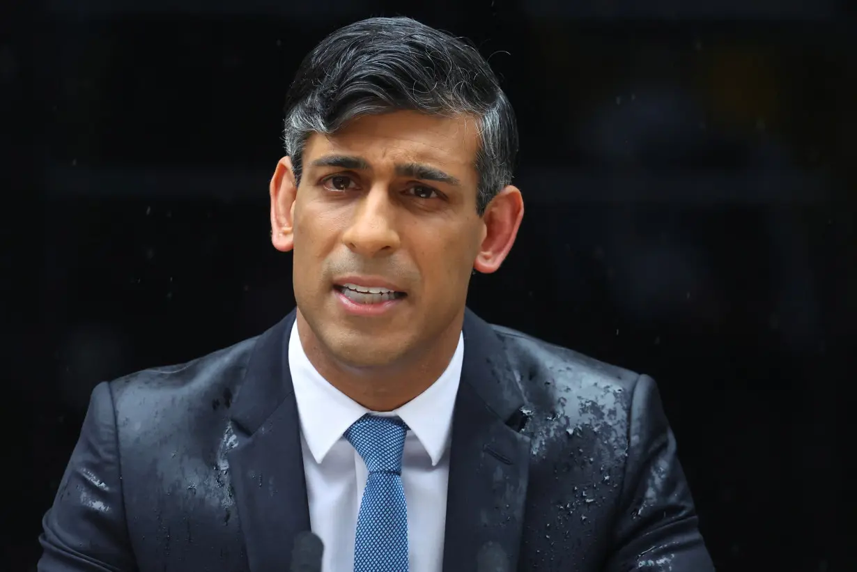 British PM Sunak calls for a general election, at Downing Street, in London