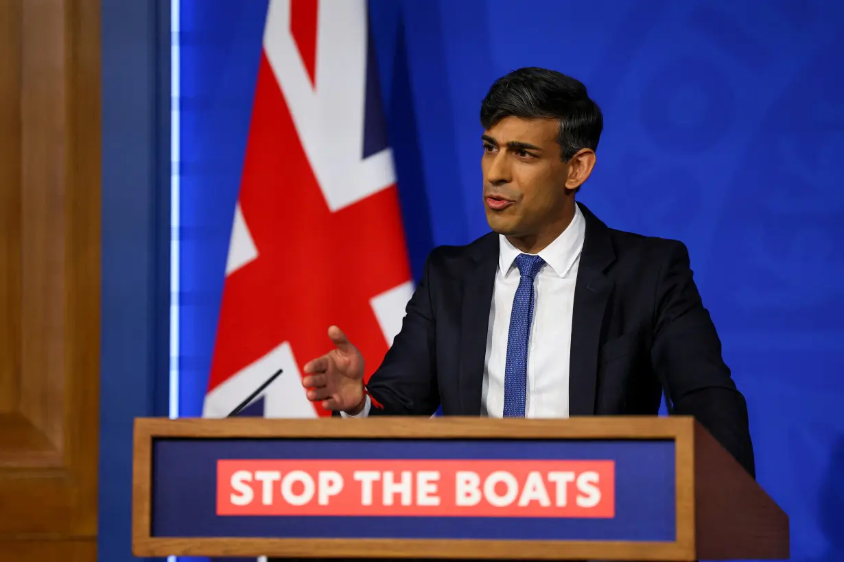 British PM Sunak hosts a press conference at Downing Street in London