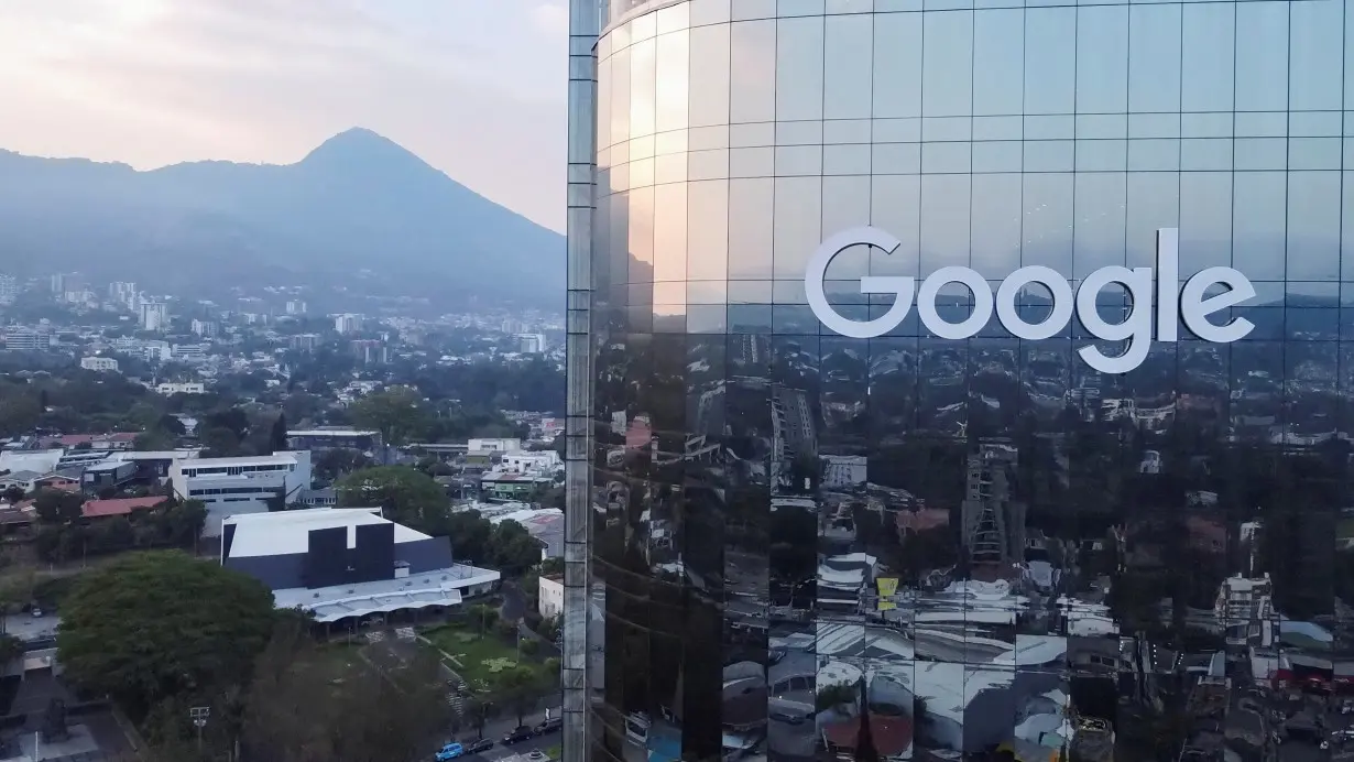 FILE PHOTO: A view of the Google logo on a building in San Salvador