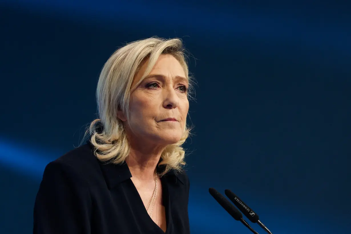 Political rally of French far-right National Rally (Rassemblement National) party for European elections in Marseille