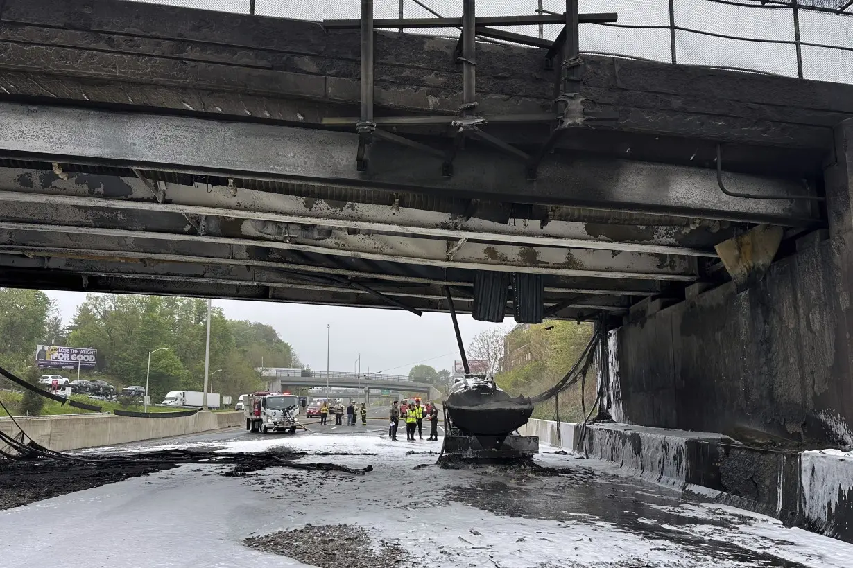 Traffic snarled as workers begin removing I-95 overpass scorched in Connecticut fuel truck inferno