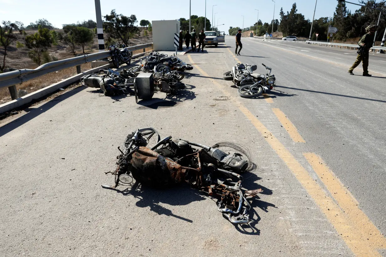 Aftermath of a deadly infiltration by Hamas gunmen in Kibbutz Kissufim