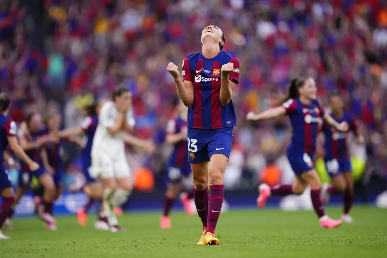 UEFA celebrates growth of women's soccer as Barcelona lifts another Women's Champions League trophy