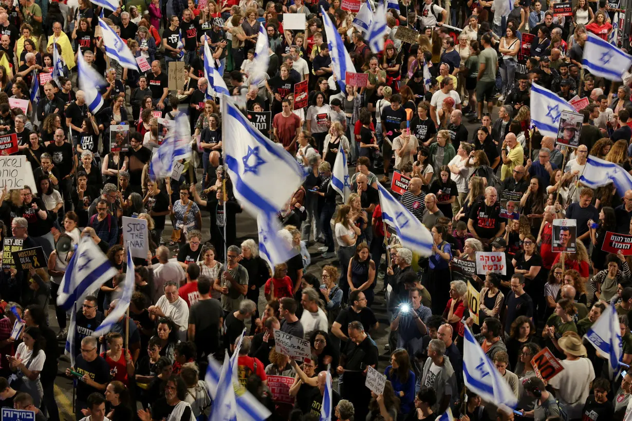 Protest against Israeli Prime Minister Benjamin Netanyahu's government, in Tel Aviv