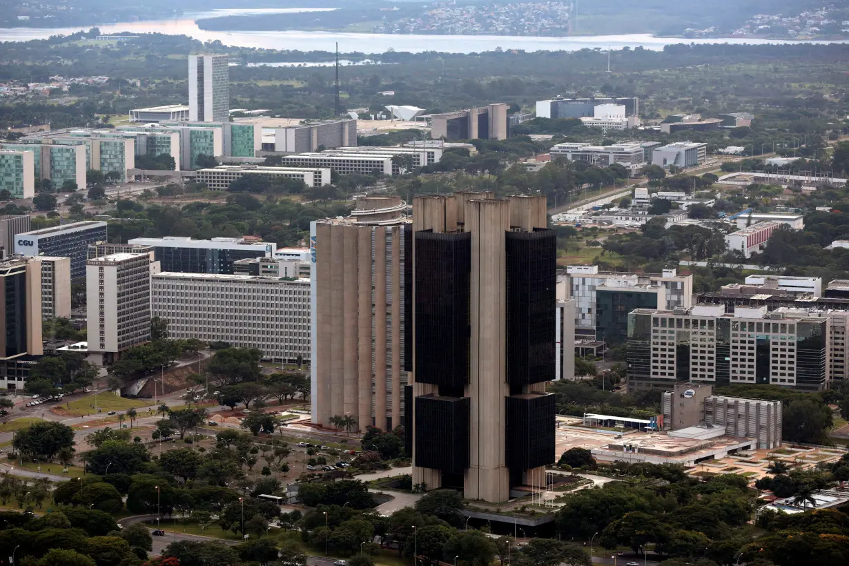 FILE PHOTO: Aerial view shows the headquarters of the Central Bank of Brazil in Brasilia