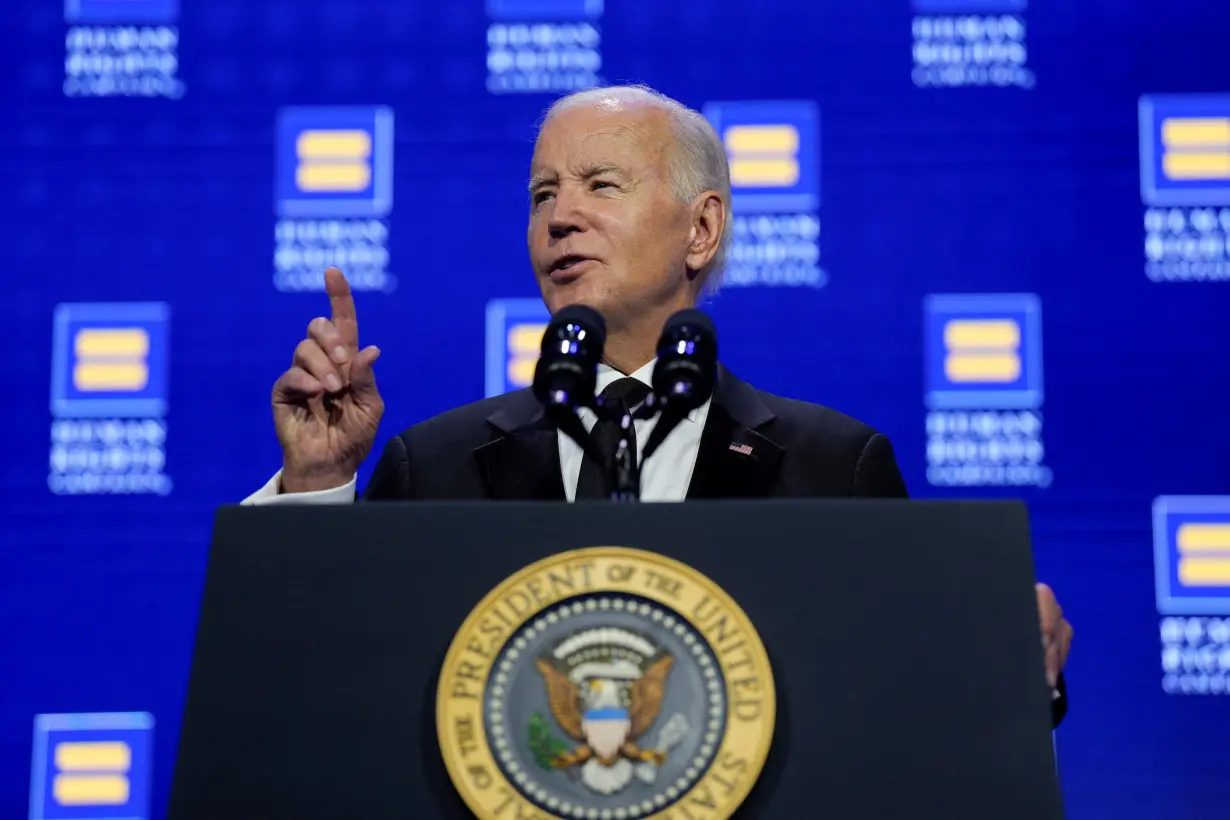 U.S. President Biden attends a dinner hosted by the Human Rights Campaign at the Washington Convention Center in Washington