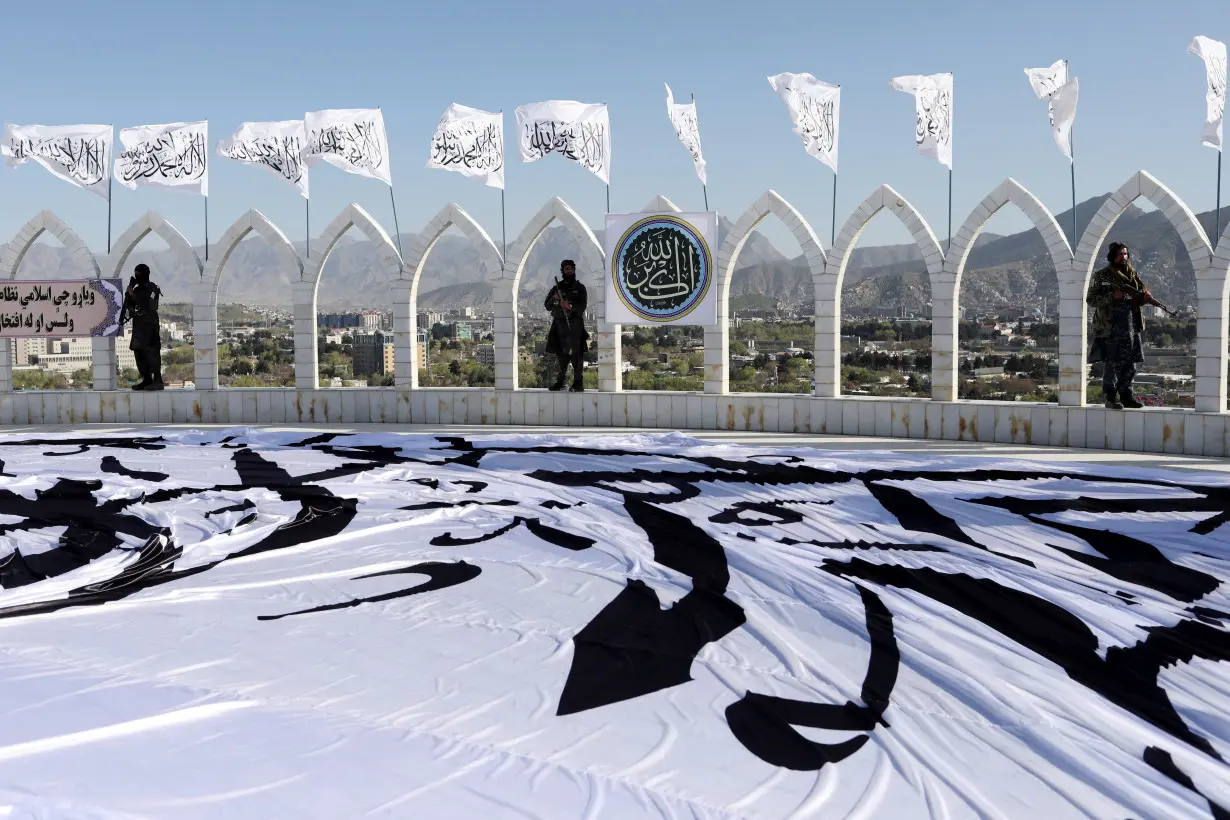 Taliban flag-raising ceremony in Kabul