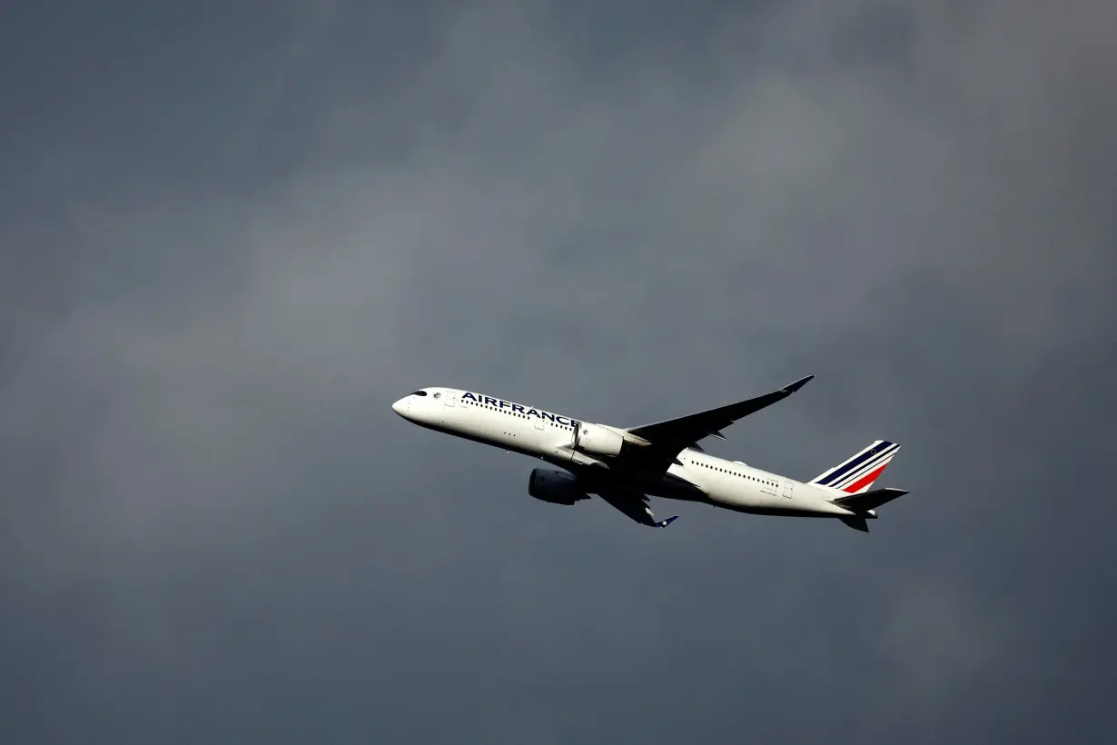 An Air France Airbus A350-900 airplane near the Paris Charles de Gaulle airport