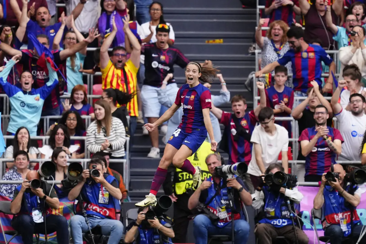 UEFA celebrates growth of women's soccer as Barcelona lifts another Women's Champions League trophy