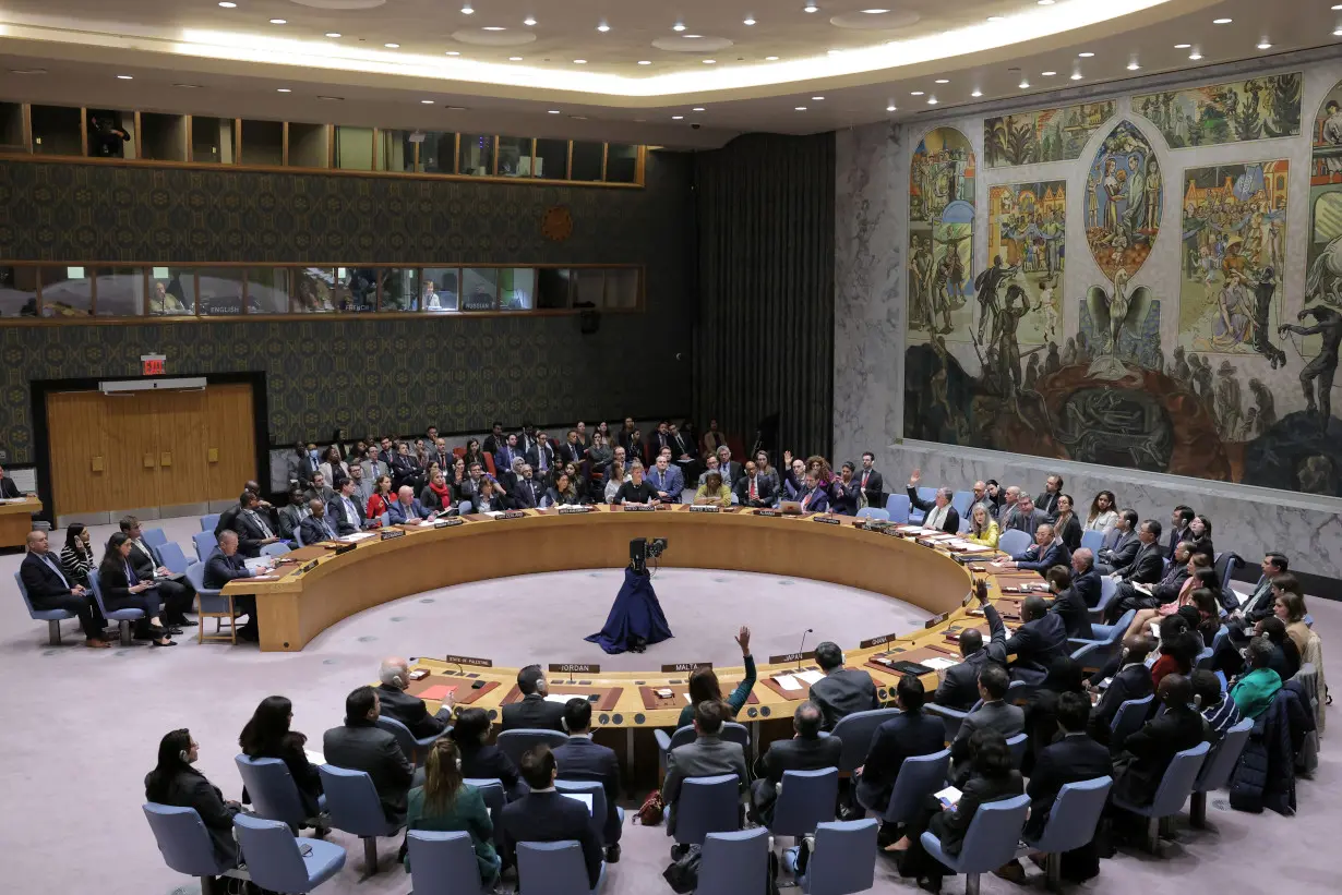 United Nations Security Council meeting on the conflict between Israel and Hamas at U.N. headquarters in New York