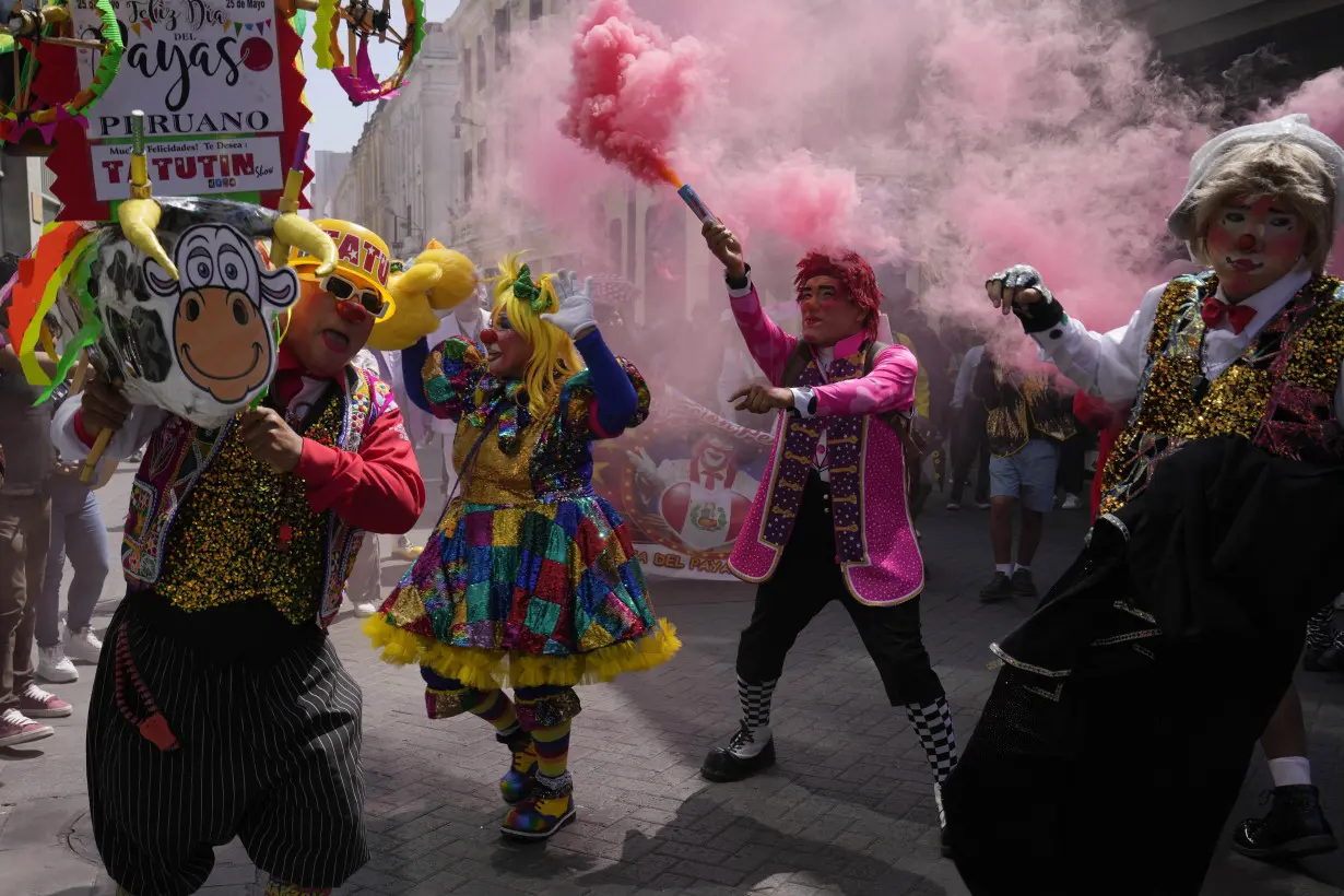 APTOPIX Peru Clown Day