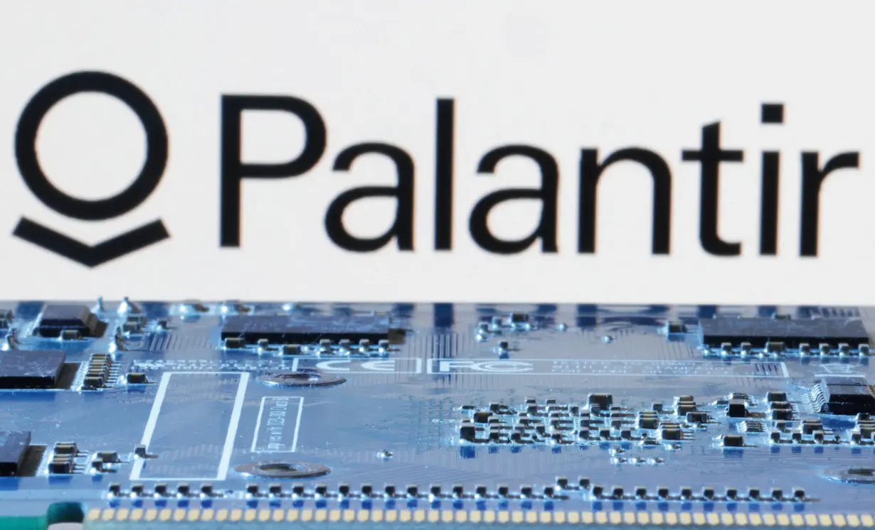 Illustration shows Palantir logo