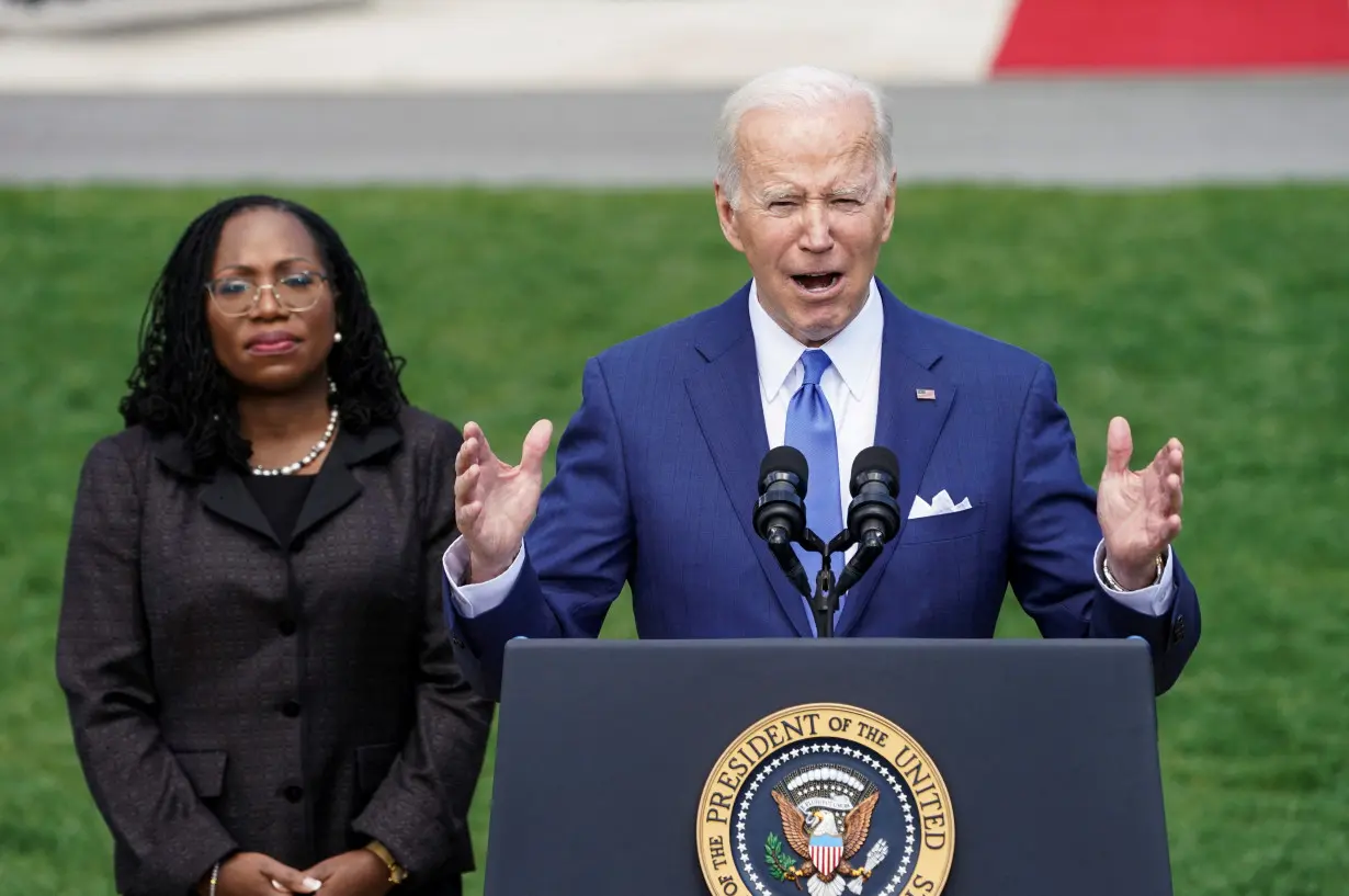 FILE PHOTO: U.S. President Joe Biden hosts White House celebration of Judge Ketanji Brown Jackson's confirmation to the U.S. Supreme Court in Washington